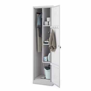 Besenschrank Haushaltsschrank AGNES, 500 x 1850 x 500 mm, grau