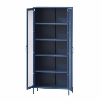 Wohnzimmer Vitrine ANGELO 800 x 1850 x 450 mm, Modern: dunkelblau