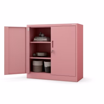 Schrank mit Regalen BEATA, 900 x 930 x 400 mm, Fresh Style: puderrosa