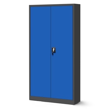 Setzen 4x abschließbarer Aktenschrank für Büro JAN H, 900 x 1950 x 400 mm, anthrazit-blau