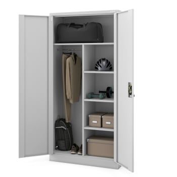Mehrzweckschrank DAWID, 900 x 1850 x 450 mm, grau