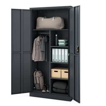 Metall-Lagerschrank DAWID, 900 x 1850 x 400 mm, Smart: anthrazit