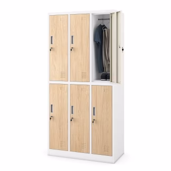 6-doors storage cabinet IGOR, 900 x 1850 x 450 mm, Eco Design: white/ sonoma oak