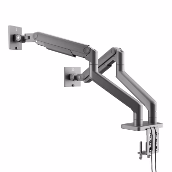 Steel dual monitor stand JAKE, grey