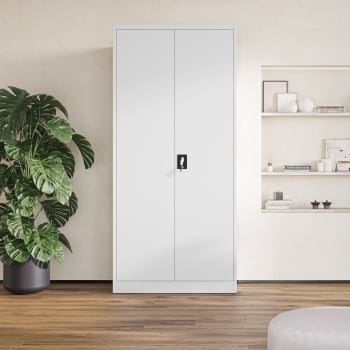 Zweitüriger Schrank mit Regalen JAN H, 900 x 1950 x 400 mm, grau