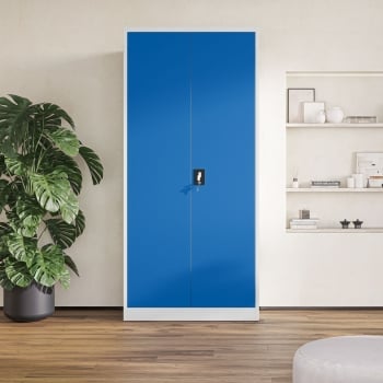 Zweitüriger Schrank mit Regalen JAN H, 900 x 1950 x 400 mm, grau-blau