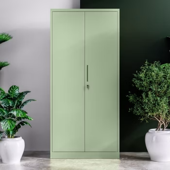 Zweitüriger Schrank mit Regalen JAN H, 900 x 1950 x 400 mm, Fresh Style: pastellgrün