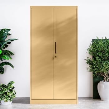 Abschließbarer Büroschrank JAN, 900 x 1850 x 400 mm, Fresh Style: beige