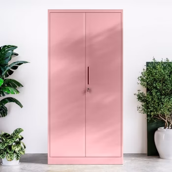 Abschließbarer Metallschrank JAN, 900 x 1850 x 400 mm, Fresh Style: rosa