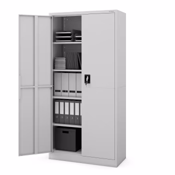 Abschließbarer Aktenschrank für Büro JAN, 900 x 1850 x 400 mm, Smart: grau