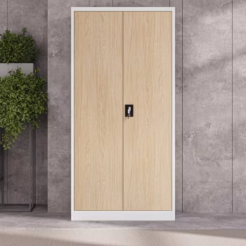 Aktenschrank Büroschrank abschließbar JAN, 900 x 1850 x 400 mm, Eco Design: weiß / sonoma eiche