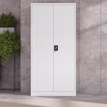Abschließbarer Aktenschrank für Büro JAN, 900 x 1850 x 400 mm, weiß