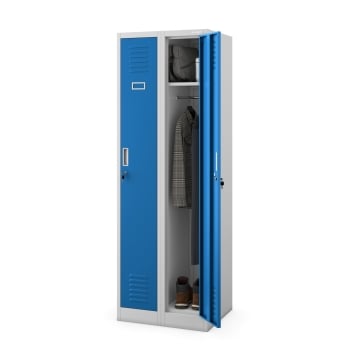 Spind Umkleideschrank KACPER II, 600 x 1800 x 500 mm, grau-blau