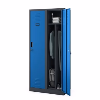 Kleiderspind Umkleideschrank mit 4 Fächern KACPER, 800 x 1800 x 500 mm, anthrazit-blau