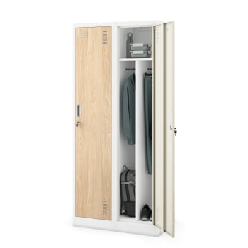 Spind Kleiderspind mit 4 Fächern Umkleideschrank KACPER, 800 x 1800 x 500 mm, Eco Design: weiß/ sonoma eiche