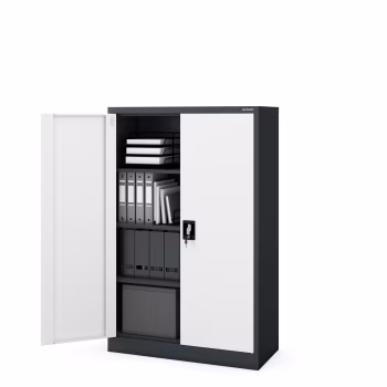 Aktenschrank Büroschrank KEVIN, 900 x 1400 x 400 mm, anthrazit-weiß 