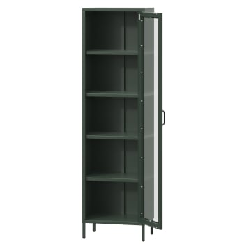 Wohnzimmer Vitrine LUIGI 500 x 1800 x 350 mm, Modern: Flaschengrün