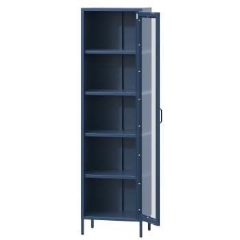 Wohnzimmer Vitrine LUIGI 500 x 1800 x 350 mm, Modern: dunkelblau