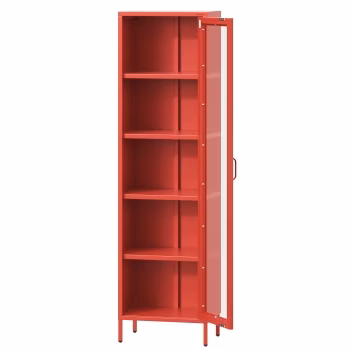 Wohnzimmer Vitrine LUIGI 500 x 1800 x 350 mm, Modern: Rot