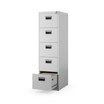 Aktenschrank mit 5 Schubladen SARA V5, 460 x 1630 x 620 mm, grau