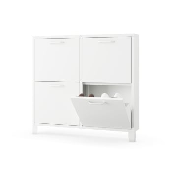 Schuhschrank schmal SHIRLEY 960 x 900 x 170 mm, weiß 