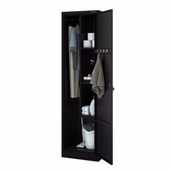 Besenschrank Haushaltsschrank AGNES, 500 x 1850 x 500 mm, schwarz