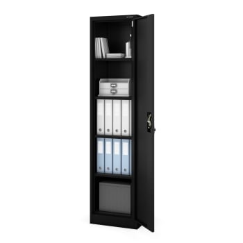 Armoire métallique à dossiers pour bureau ALEX, 450 x 1850 x 400 mm, noire
