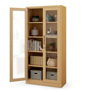 Vitrinenschrank AMELIA, 900 x 1850 x 400 mm, Fresh Style: beige