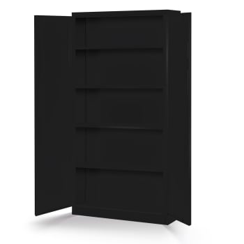 Metall-Aktenschrank fürs Büro DANIEL, 900 x 1850 x 400 mm, schwarz