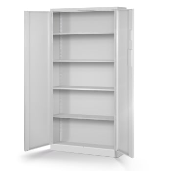 Metallschrank Aktenschrank mit Zahlenschloss DANIEL, 900 x 1850 x 400 mm, grau