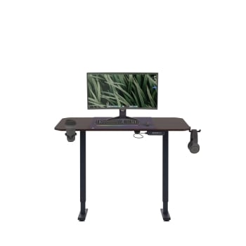 Schreibtisch höhenverstellbar EGON, 1100 x 720 x 600 mm, schwarz/ nussbaum