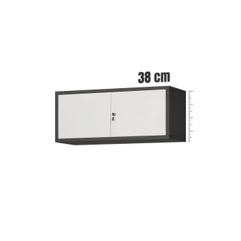 Aufsatz für Aktenschrank Büroschrank EWA, 900 x 380 x 400 mm, anthrazit-weiß