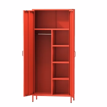 Kleiderschrank FLAVIO, 800 x 1850 x 450 mm, Modern: rot