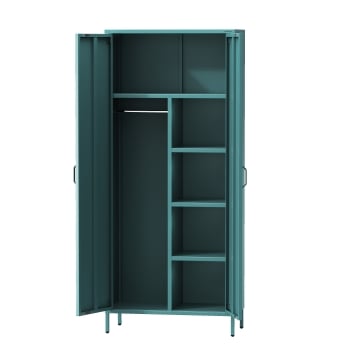 Kleiderschrank FLAVIO, 800 x 1850 x 450 mm, Modern: meeresgrün