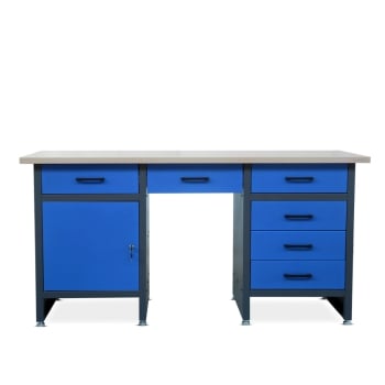 Établi FRANK, 1700 x 850 x 600 mm, bleu anthracite