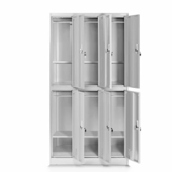 Kleiderspind mit 6 Abteilen IGOREK, 900 x 1500 x 450 mm, grau