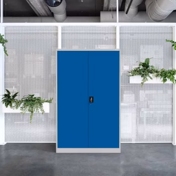 Büro Aktenschrank JAN II, 1150 x 1850 x 400 mm, grau-blau