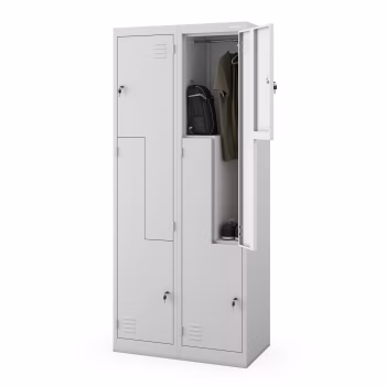 Dulap haine metalic tip L JULIA, 800 x 1850 x 450 mm, gri