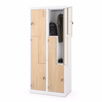 Szafa ubraniowa typu L JULIA, 800 x 1850 x 450 mm, Eco Design: biała/dąb sonoma