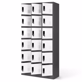 Compartment storage cabinet KAROL, 900 x 1850 x 400 mm, anthracite-white