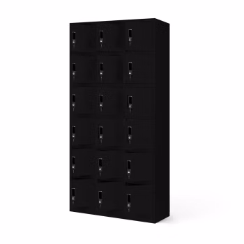 Armoire vestiaire à casiers KAROL, 900 x 1850 x 400 mm, noire