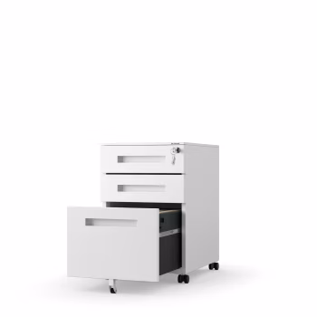 Stahl-Rollcontainer für den Schreibtisch KATE 390 x 600 x 500 mm, weiß