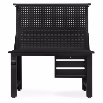 Werkbank LOGAN, 1500 x 1700 x 750 mm, All Black: schwarz
