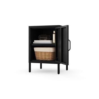 Schwarzer Metall-Nachttisch MIA Modern 424 x 595 x 400 mm