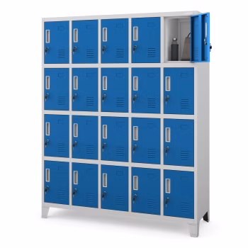 Armoire vestiaire métallique ROBERT 1360 x 1720 x 450 mm, gris-bleu