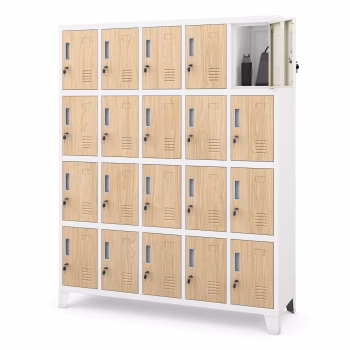 Szafa ze schowkami ROBERT, 1360 x 1720 x 450 mm, Eco Design: biała/dąb sonoma