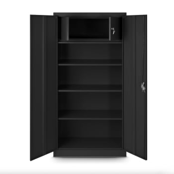 Metall-Aktenschrank für das Büro TOMASZ, 900 x 1850 x 450 mm, schwarz