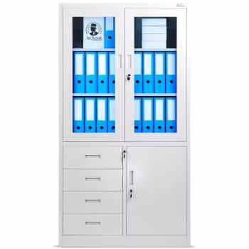 Dulap metalic vitrină WIOLA, 900 x 1850 x 400 mm, gri 