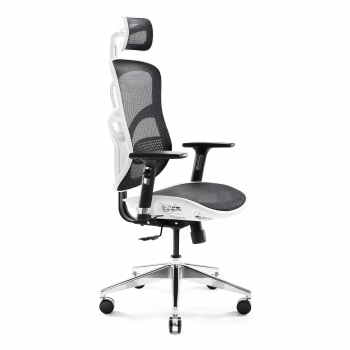 Fotel ergonomiczny JAN NOWAK model AMADEUS: biało-czarny