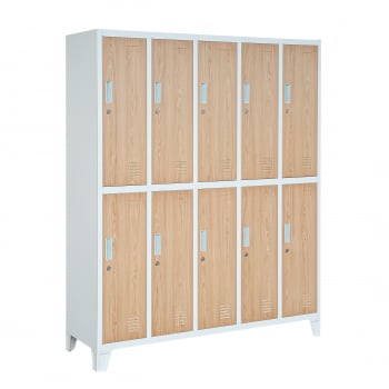 JAN NOWAK Eco Design 10-doors storage cabinet BARTEK: white/sonoma oak